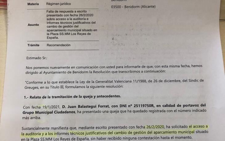 Ciudadanos alerta de que el PP quiere suspender la rebaja de precios del parking del ayuntamiento durante el verano